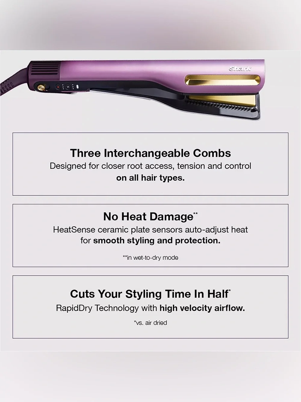 Shark Beauty SilkiPro Straight Wet to Dry Straightener + Rapid Blow Dryer NWT